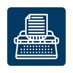 Publishing hub icon. Typewriter icon.